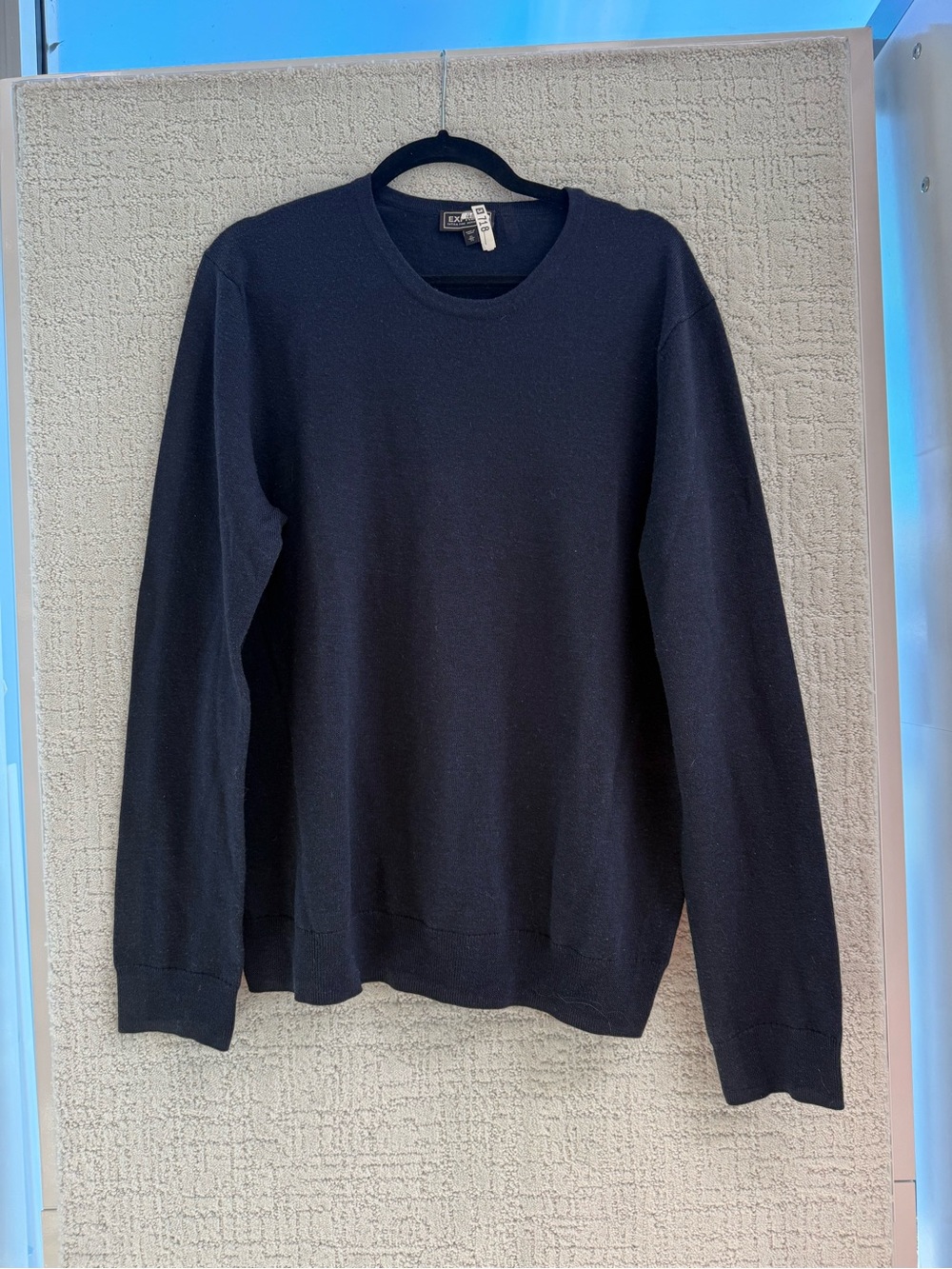 Express Men's Navy Crewneck Pullover Wool Sweater XL